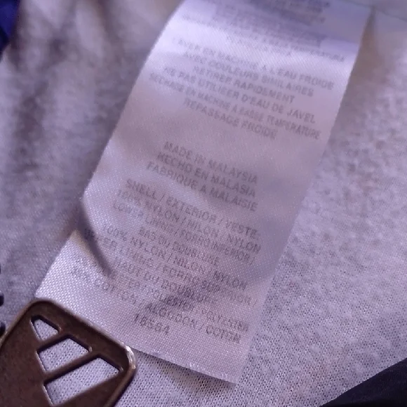 Vintage 90s Adidas Navy and White Windbreaker YOUTH - Picture 8 of 8